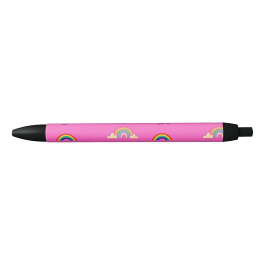 Unicorn patroon op roze zwarte inkt pen (Voorkant)