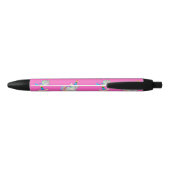 Unicorn patroon op roze zwarte inkt pen (Achterkant)