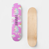 Unicorn patroon persoonlijk skateboard (Voorkant)