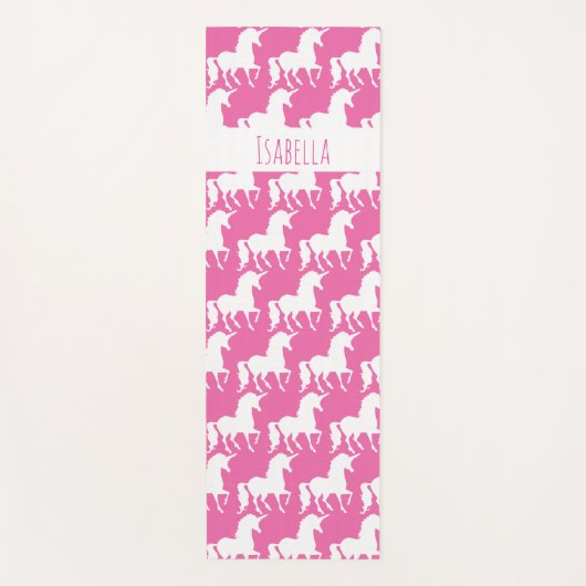 Unicorn Pattern Aangepast  Roze Yogamat (Voorkant)