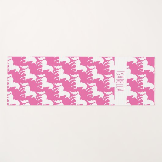Unicorn Pattern Aangepast  Roze Yogamat (Voorkant (horizontaal))
