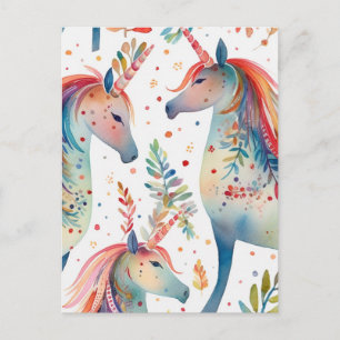 Unicorn Pattern Briefkaart