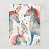 Unicorn Pattern Briefkaart (Voorkant)
