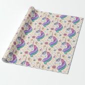 Unicorn Pattern Cadeaupapier (Uitgerold)