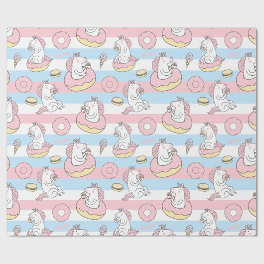 Unicorn Pattern Cadeaupapier (Vlak)