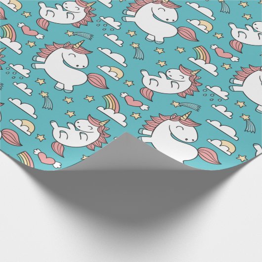 Unicorn Pattern Cadeaupapier (Hoek)