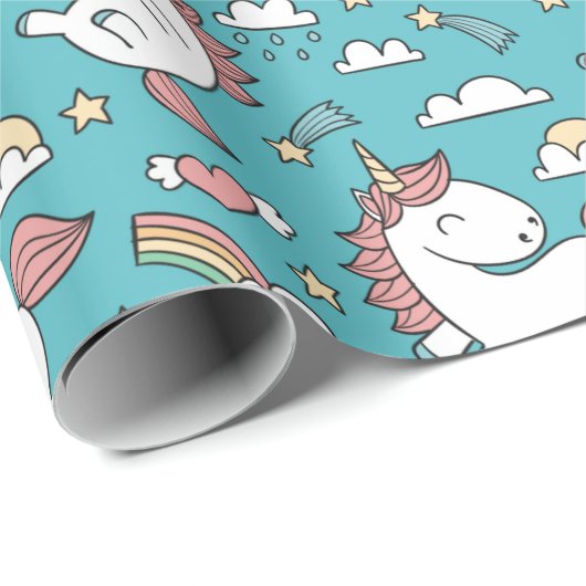 Unicorn Pattern Cadeaupapier (Rol Hoek)