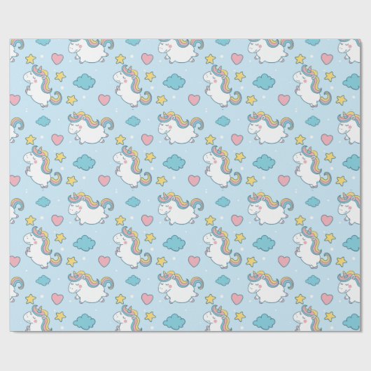Unicorn Pattern Cadeaupapier (Vlak)