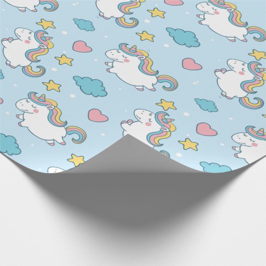 Unicorn Pattern Cadeaupapier (Hoek)