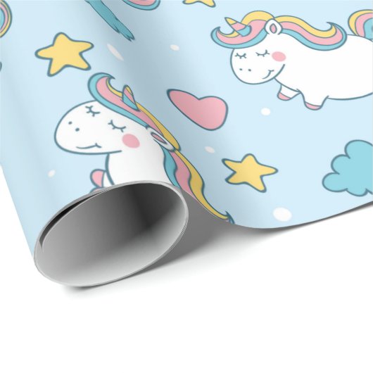 Unicorn Pattern Cadeaupapier (Rol Hoek)