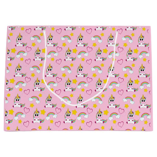 Unicorn pattern groot cadeauzakje (Voorkant)