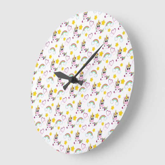 Unicorn pattern grote klok (Hoek)