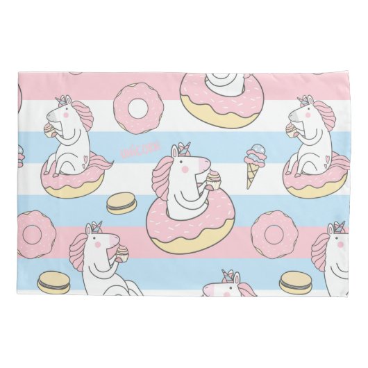 Unicorn Pattern Kussensloop (Achterkant-Links)