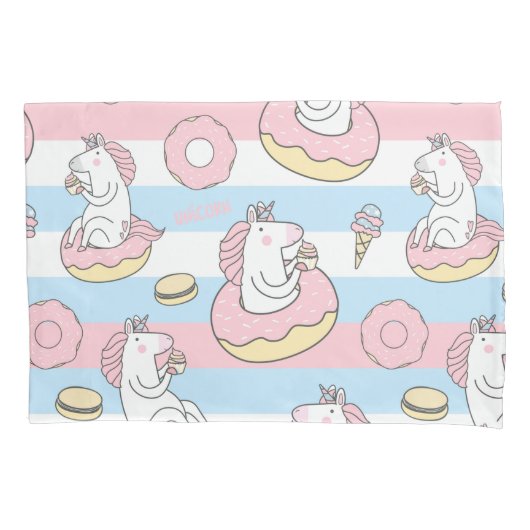 Unicorn Pattern Kussensloop (Voorkant-Links)