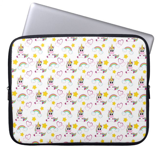 Unicorn pattern laptop sleeve (Voorkant)