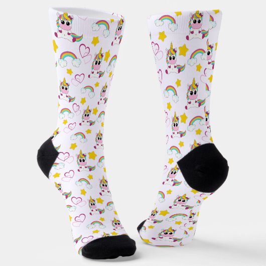 Unicorn pattern sokken (Gebogen)