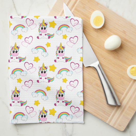 Unicorn pattern theedoek (Quarter Fold)