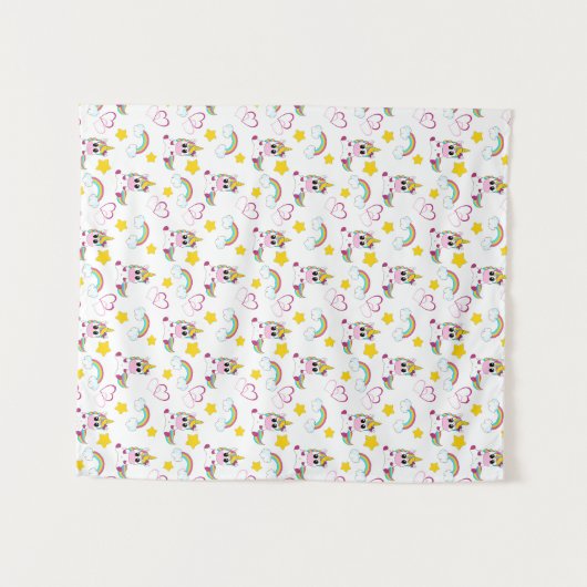 Unicorn pattern wandkleed (Voorkant (horizontaal))