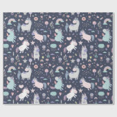 Unicorn Pattern Wrapping Paper Cadeaupapier (Vlak)