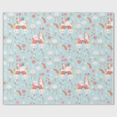 Unicorn Pattern Wrapping Paper Cadeaupapier (Vlak)