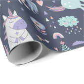 Unicorn Pattern Wrapping Paper Cadeaupapier (Rol Hoek)