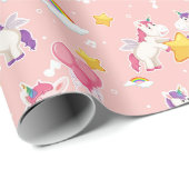 Unicorn Pattern Wrapping Paper Cadeaupapier (Rol Hoek)