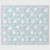 Unicorn Pattern Wrapping Paper Cadeaupapier (Vlak)