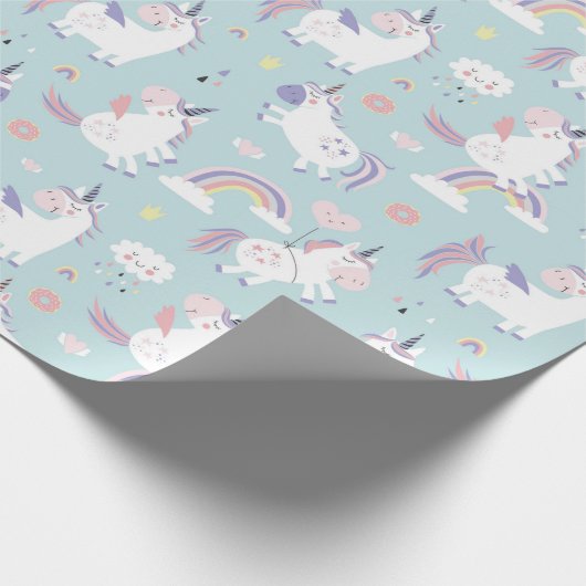 Unicorn Pattern Wrapping Paper Cadeaupapier (Hoek)