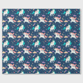 Unicorn Pattern Wrapping Paper Cadeaupapier (Vlak)