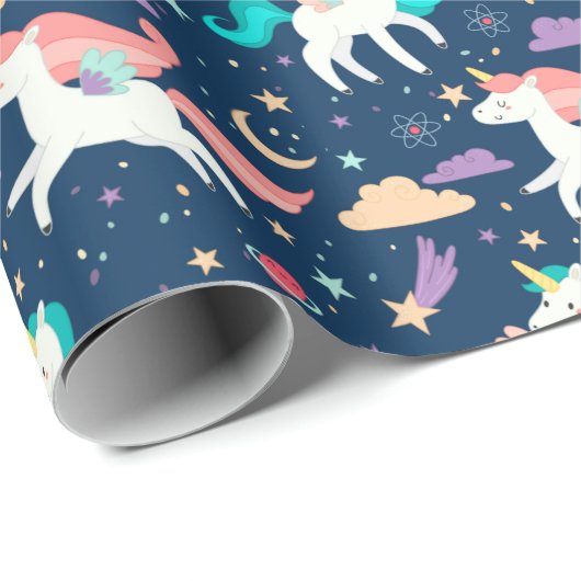 Unicorn Pattern Wrapping Paper Cadeaupapier (Rol Hoek)