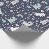 Unicorn Pattern Wrapping Paper Cadeaupapier (Hoek)