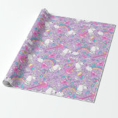 Unicorn Pattern Wrapping Paper Cadeaupapier (Uitgerold)