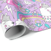 Unicorn Pattern Wrapping Paper Cadeaupapier (Rol Hoek)