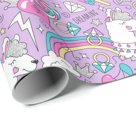 Unicorn Pattern Wrapping Paper Cadeaupapier (Rol Hoek)