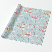 Unicorn Pattern Wrapping Paper Cadeaupapier (Uitgerold)