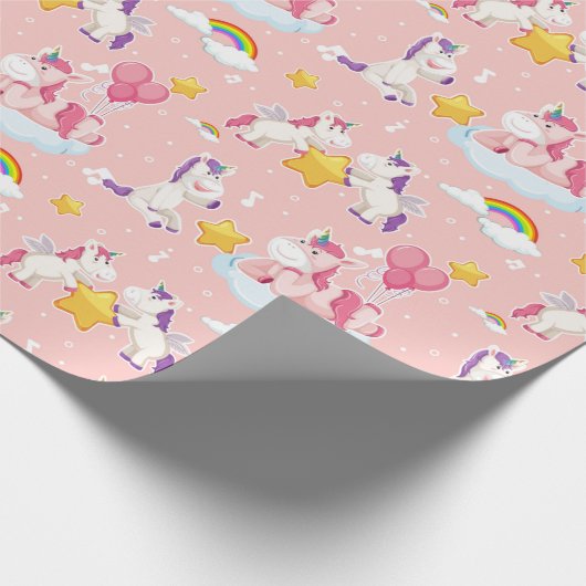Unicorn Pattern Wrapping Paper Cadeaupapier (Hoek)