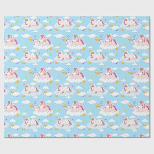 Unicorn Pattern Wrapping Paper Cadeaupapier (Vlak)