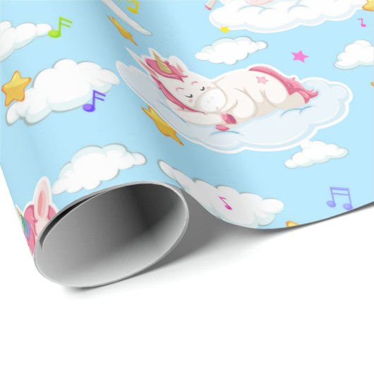 Unicorn Pattern Wrapping Paper Cadeaupapier (Rol Hoek)