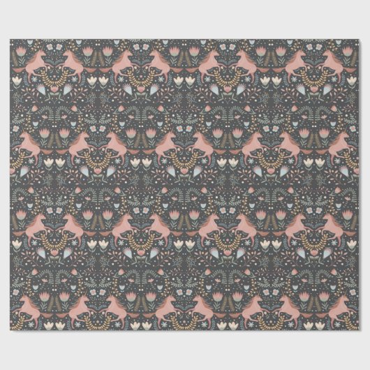 Unicorn Pattern Wrapping Paper Cadeaupapier (Vlak)