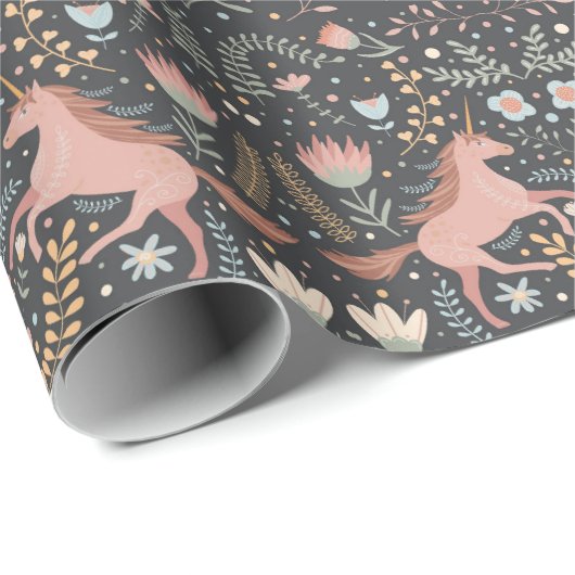 Unicorn Pattern Wrapping Paper Cadeaupapier (Rol Hoek)
