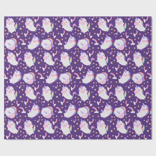 Unicorn Pattern Wrapping Paper Cadeaupapier (Vlak)