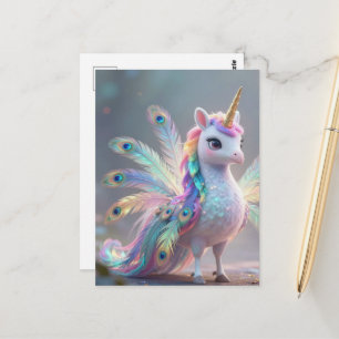 unicorn pauw hybrid fantasie wezen briefkaart