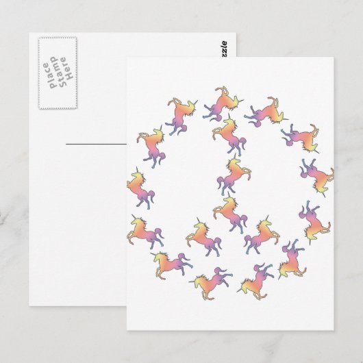 Unicorn Peace Briefkaart (Voorkant / Achterkant)