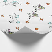 Unicorn Pegasus and Butterflies Wrapping Paper Cadeaupapier (Hoek)