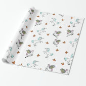 Unicorn Pegasus and Butterflies Wrapping Paper Cadeaupapier (Uitgerold)
