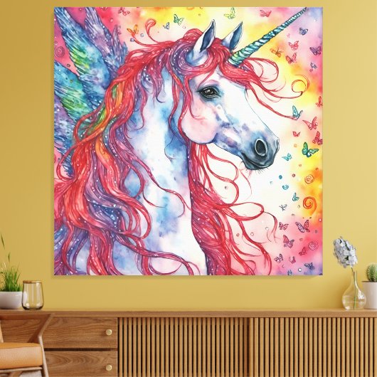 Unicorn Pegasus Canvas Afdruk (Insitu (Woonkamer))