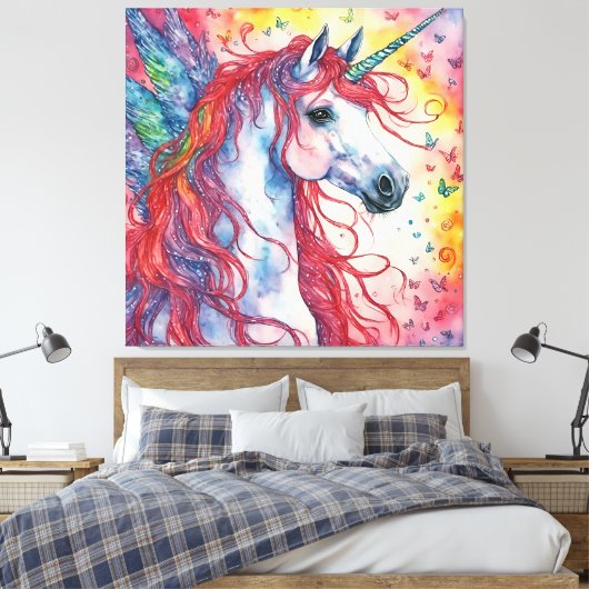 Unicorn Pegasus Canvas Afdruk (Insitu (Slaapkamer))