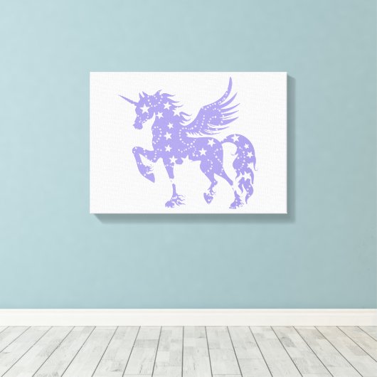 Unicorn pegasus - Kies achtergrondkleur Canvas Afdruk (Insitu (Houten vloer))