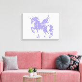 Unicorn pegasus - Kies achtergrondkleur Canvas Afdruk (Insitu (Woonkamer))
