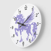 Unicorn pegasus - Kies achtergrondkleur Grote Klok (Hoek)